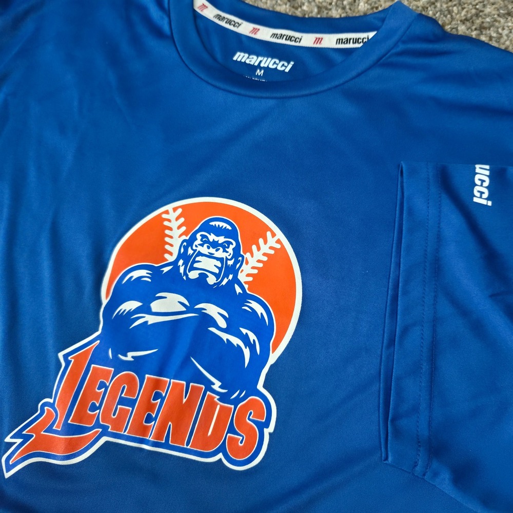 Marucci Legend Baseball Performance Shirt Mens Medium Royal Blue Gorilla Graphic